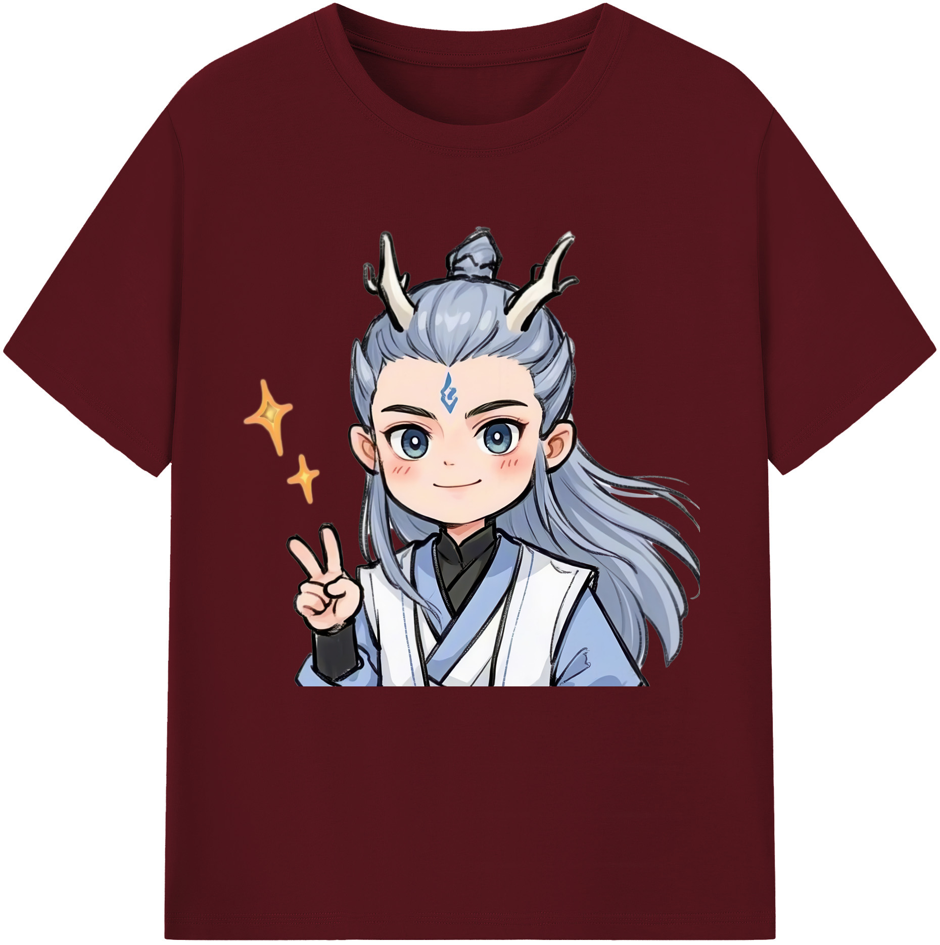 （画像用） Ne Zha 2 ナタ 魔童の大暴れ 綿100％半袖Tシャツ（フロントプリント）